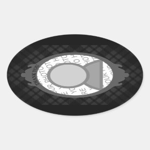 Adesivo Oval obrigado (insira a sua própria imagem)