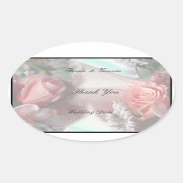 Adesivo Oval Obrigado Marca De Favor De Casamento