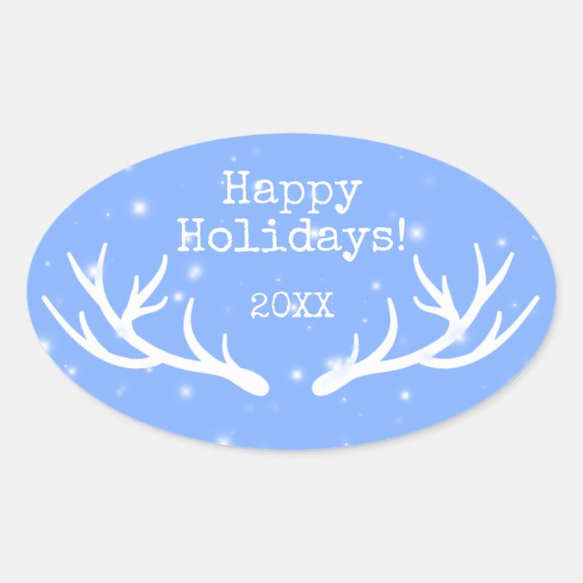 Adesivo Oval Oh Deer Holiday Sticker (Frente)