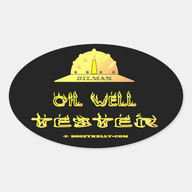 Adesivo Oval Oilman,Bom Testor,Campo de Petróleo,Petróleo,Gás,H (Frente)