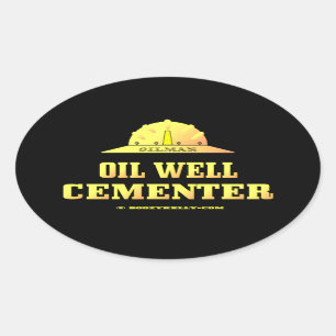 Adesivo Oval Oilman, poço de petróleo Cementer, campo