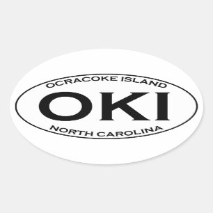 Adesivo Oval OKI - Logotipo do Oval da ilha de Ocracoke