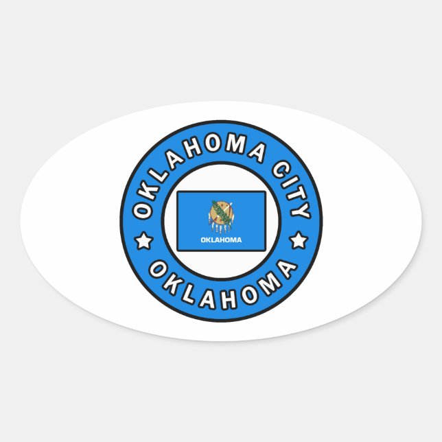 Adesivo Oval Oklahoma City Oklahoma (Frente)