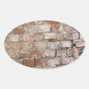 Adesivo Oval Old Brick Wall