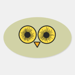 Adesivo Oval Olhos da coruja