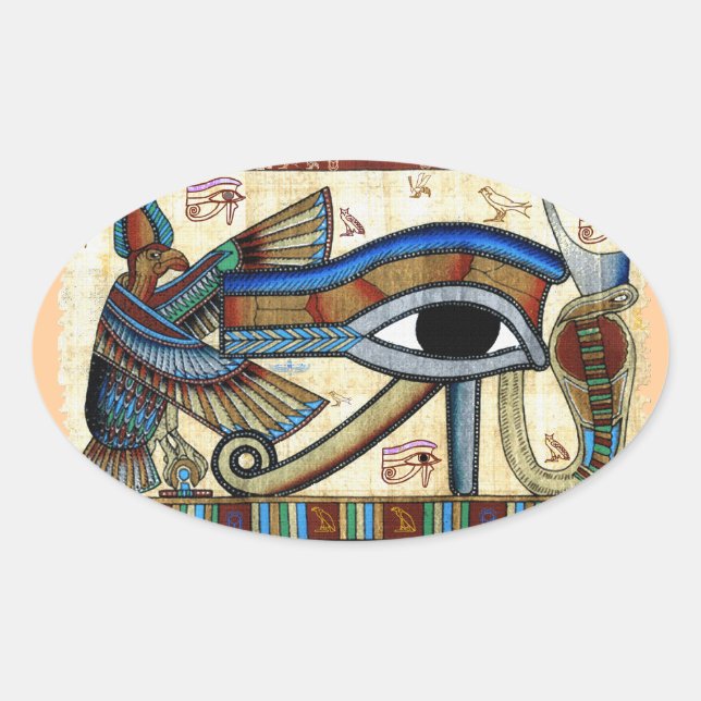 Adesivo Oval OLHOS DA HORUS Mystical Egípcia Art Collection (Frente)