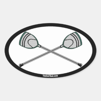 Adesivo Oval Olhos de Goalie de Lacrosse Verde