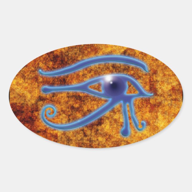 Adesivo Oval OLHOS DE HORUS Wadjet egípcio Art Stickers (Frente)