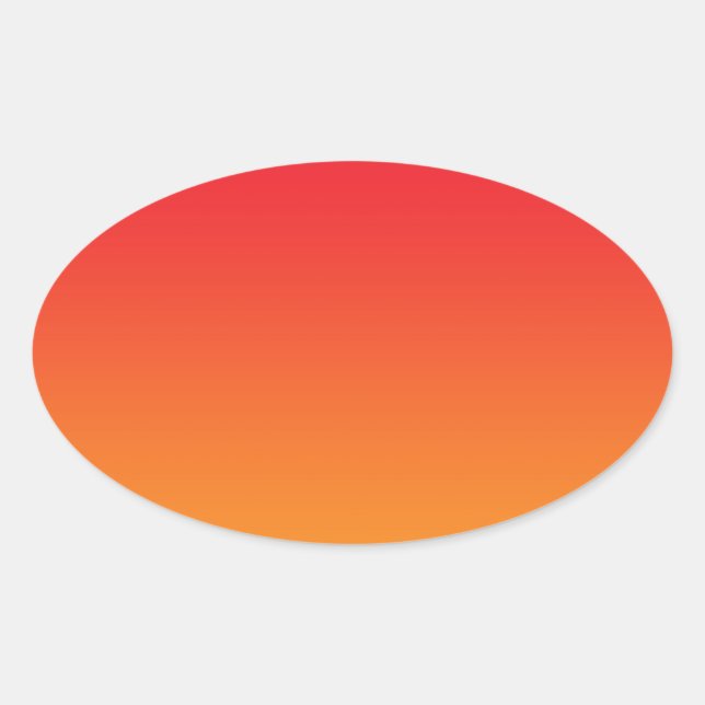 Adesivo Oval Ombre Vermelho e Laranja (Frente)