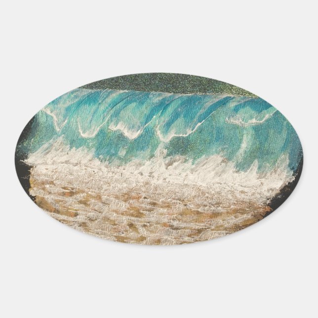 Adesivo Oval Ondas (Frente)