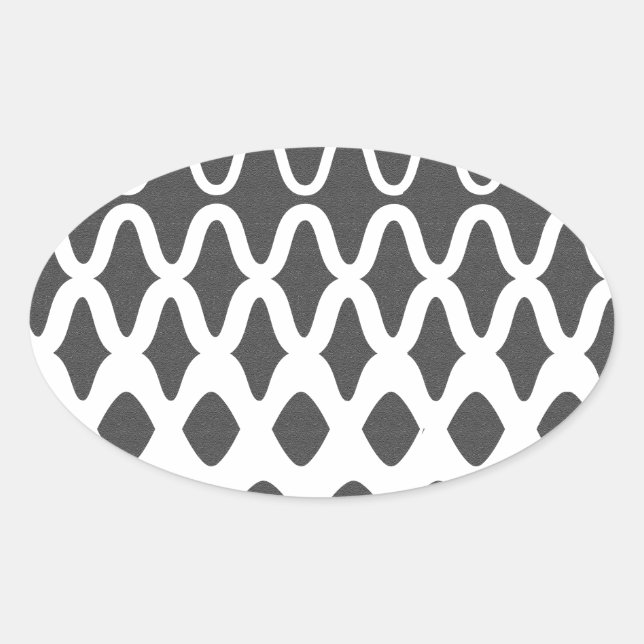 Adesivo Oval Ondas em Partículas (Frente)