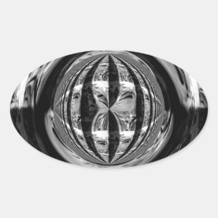 Adesivo Oval Orb Chrome Black Sticker oval