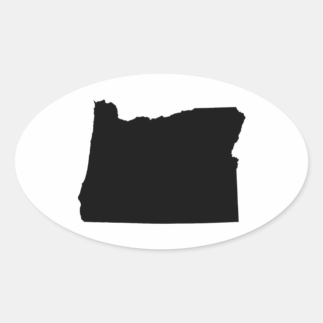 Adesivo Oval Oregon em Preto e Branco (Frente)