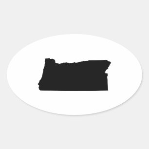 Adesivo Oval Oregon em preto e branco