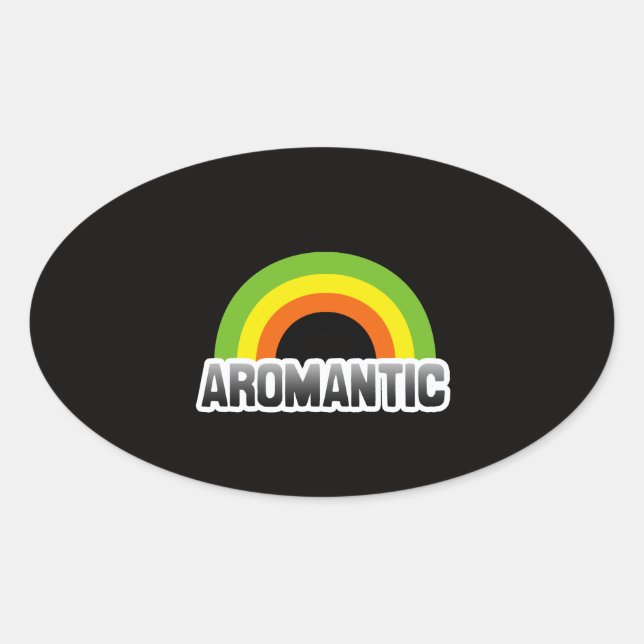 Adesivo Oval Orgulho Aromântico (Frente)