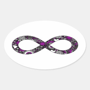 Adesivo Oval Orgulho Asexual do Ace do Dodle Neurodiversificado