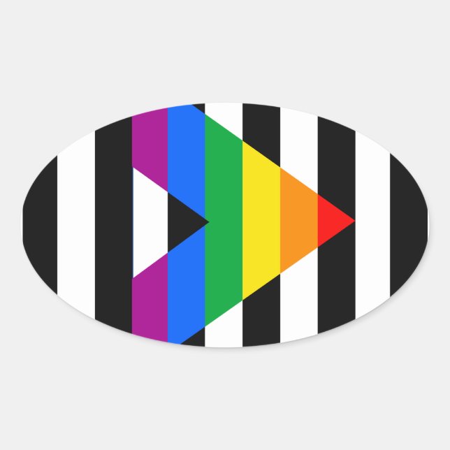 Adesivo Oval Orgulho de Aliado Heterossexual (Frente)