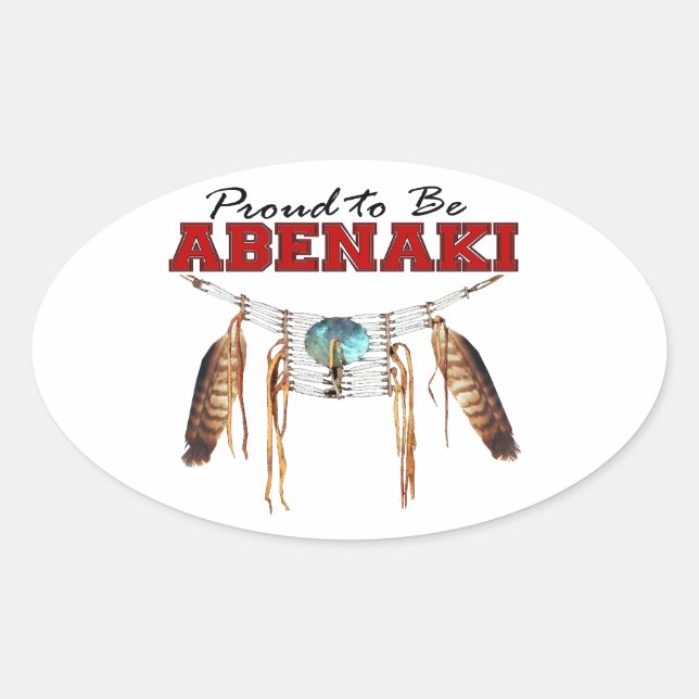 Adesivo Oval Orgulho de ser Abenaki (Frente)
