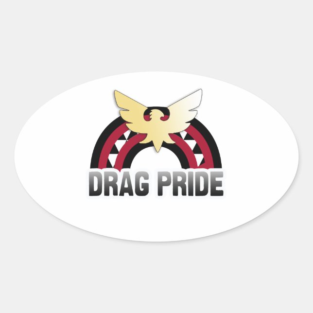 Adesivo Oval Orgulho Drag (Frente)