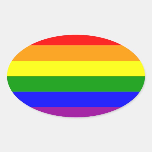 Adesivo Oval Orgulho gay LGBT* Vinheta Oval (Frente)