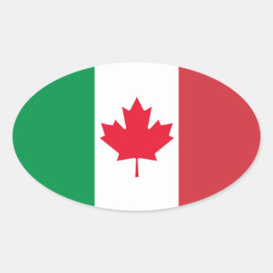 Adesivo Oval Orgulho Ítalo-Canadense