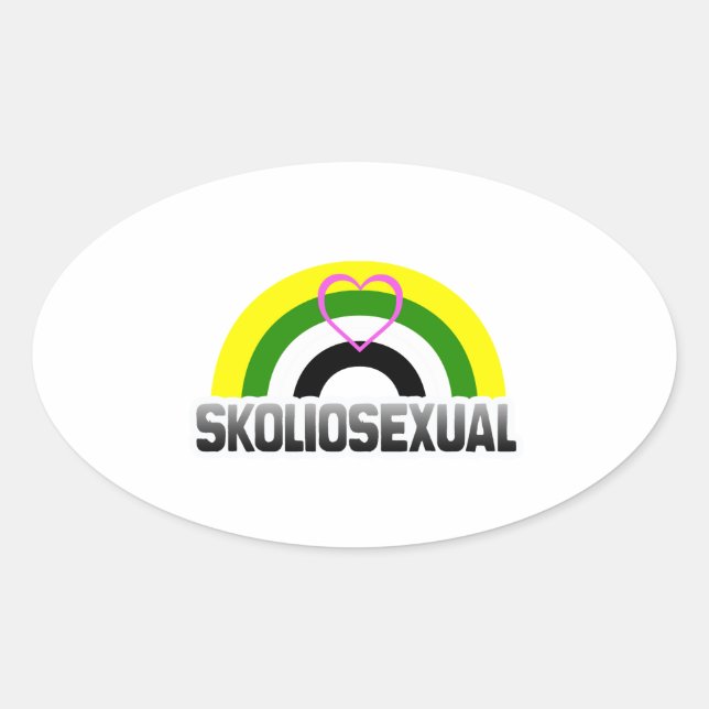 Adesivo Oval Orgulho Skoliossexual (Frente)