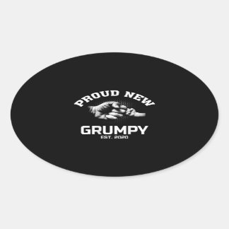 Adesivo Oval Orgulhoso Novo Grumpy EST 2020 Presente Para Vovô