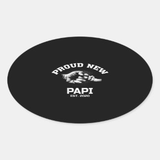 Adesivo Oval Orgulhoso Novo Papi EST 2020 Presente Para Tio Tio