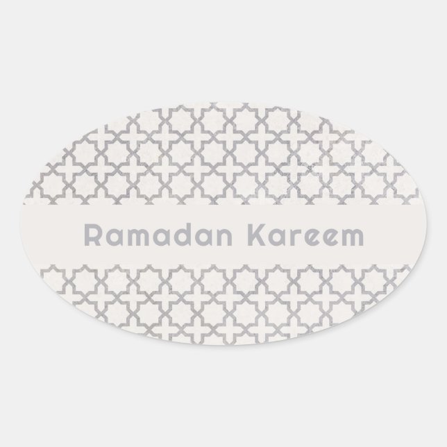 Adesivo Oval Ornamento Arabe Elegante (Frente)