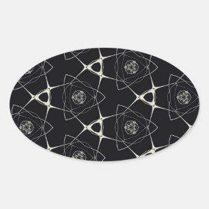 Adesivo Oval Ornamento do ouro