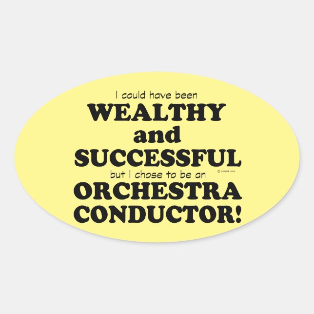 Adesivo Oval Orquestra Condutora Stica Oval Saudável E Bem-Suce (Frente)
