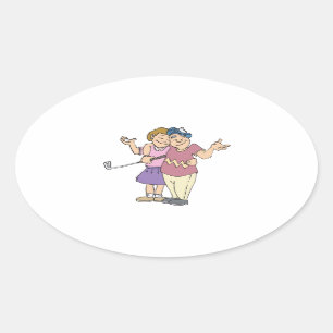 Adesivo Oval Os casais que Golf junto permanecem junto