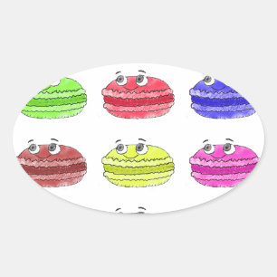 Adesivo Oval Os Macarons são um desenho