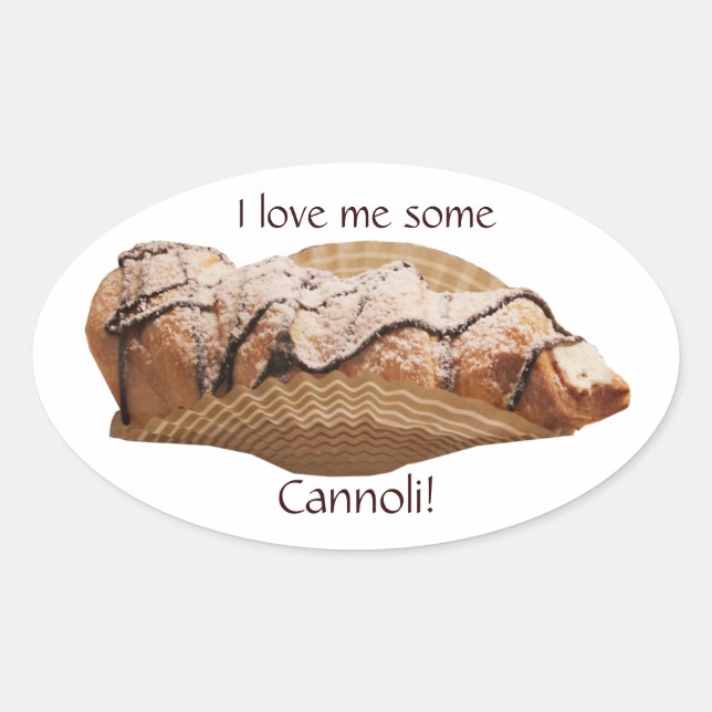 Adesivo Oval Os Stickers do italiano Cannoli Lover (Frente)
