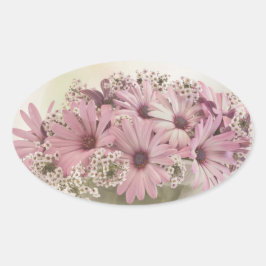 Adesivo Oval Osteosperno Rosa