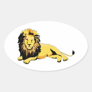 Adesivo Oval Ouro Lion Desligado