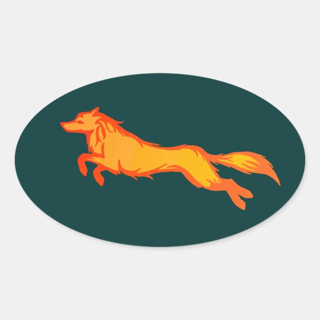 Adesivo Oval Ouro Wolf (Frente)