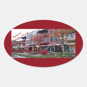 Adesivo Oval Outono em Hilton Head Island - lojas da cidade do