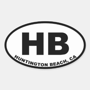 Adesivo Oval Oval de Huntington Beach do HB