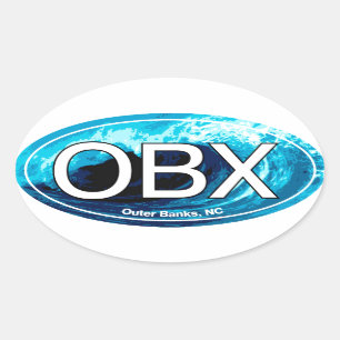 Adesivo Oval Oval de Ondas de Bancos Exteriores OBX