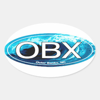 Adesivo Oval Oval de Ondas de Bancos Exteriores OBX