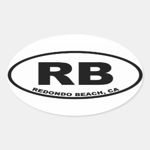 Adesivo Oval Oval de Redondo Beach do RB