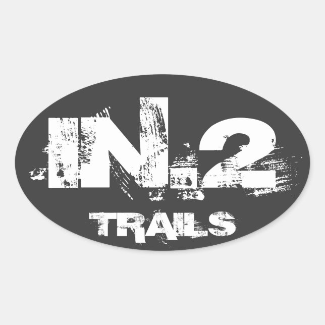 Adesivo Oval Oval Decal IN.2 TRAILS Branco A Preto (Frente)