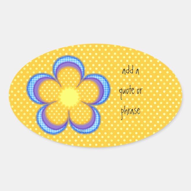 Adesivo Oval Oval Polkadot Amarelo (Frente)