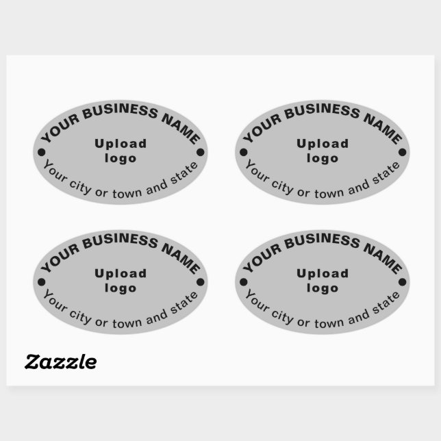 Adesivo Oval Oval Shape Business Marca no Cinza Sticker (Folha)