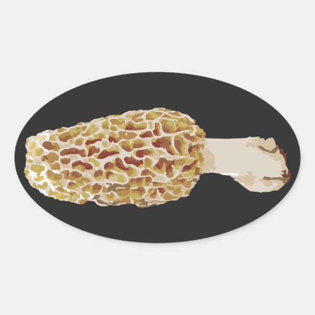Adesivo Oval Oval Sticker Yellow Morel Morchella esculenta (Frente)