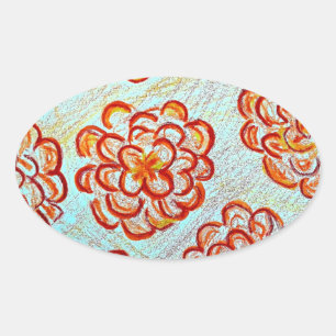 Adesivo Oval "Oval Stickers Marigolds",