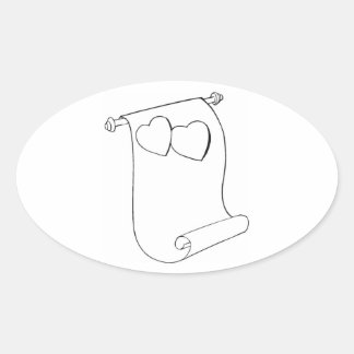 Adesivo Oval Oval Wedding Favor Seals Heart Scroll Amor
