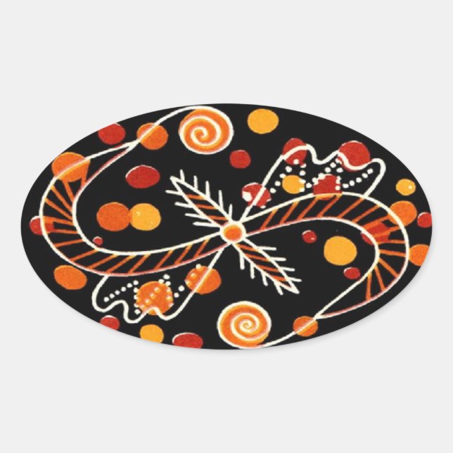 Adesivo Oval Ovos de Pysanky Ucraniano (Frente)