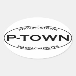 Adesivo Oval P-TOWN - Provincetown Massachusetts